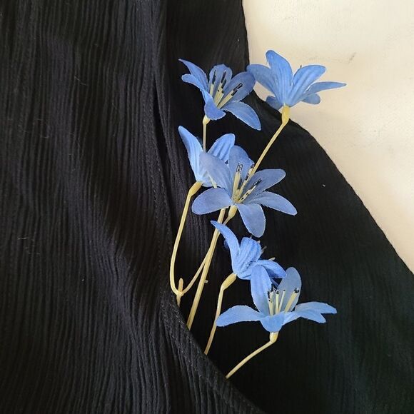 Vasna Women's Black Casual Midi Dress With Ruched Side Accent Size Medium - Picture 5 of 11